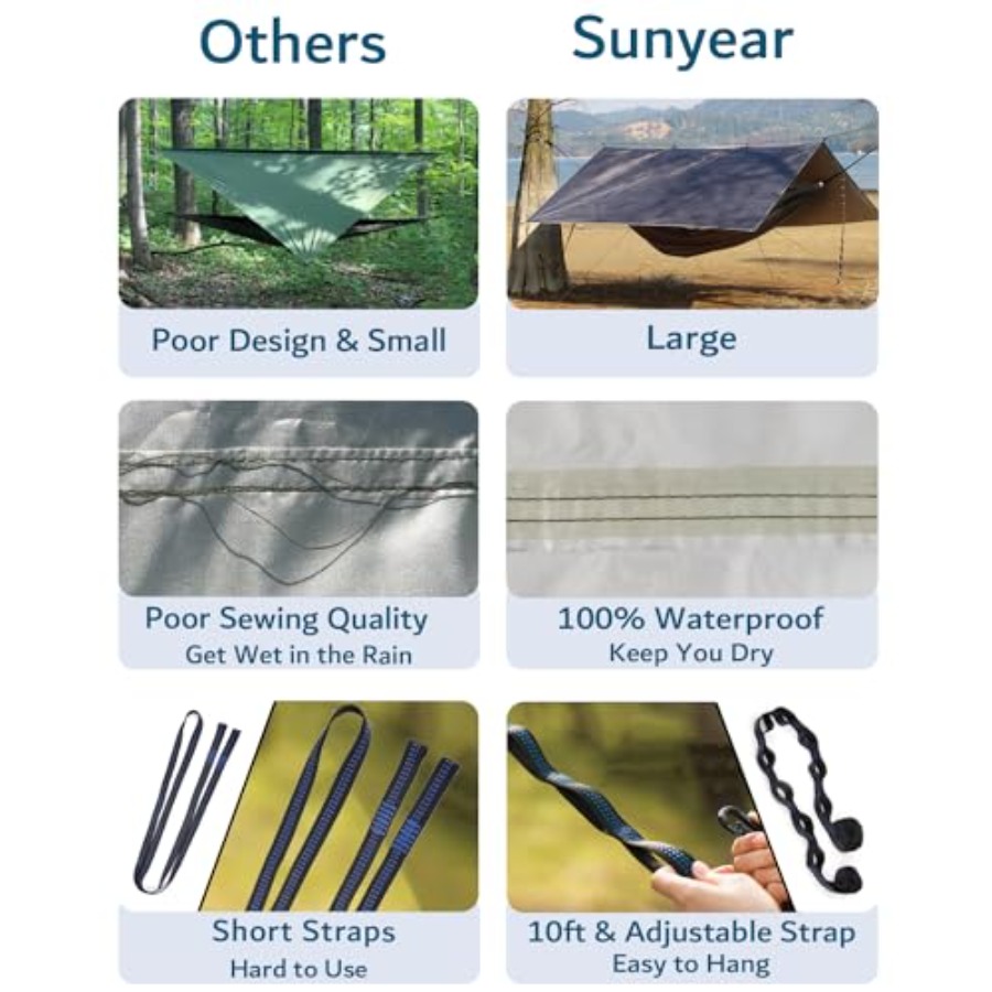 Portable Camping Hammock with  - Hammock Rain Tarp review and price
